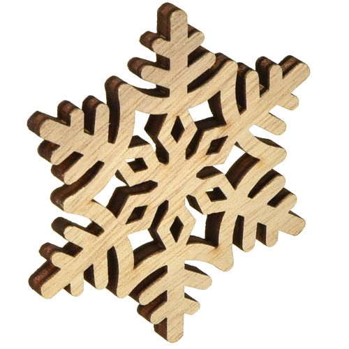Prodotto Decorazione in legno con fiocchi di neve, bianchi, naturali, 3/5/7 cm, assortiti, 36 pezzi