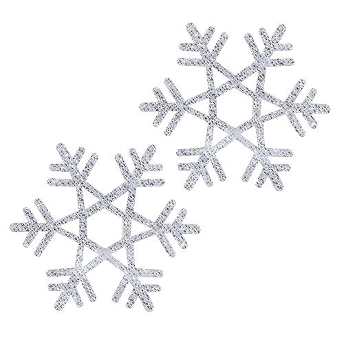 Floristik24 Fiocchi di neve Ø3,5cm con mica 12 pezzi