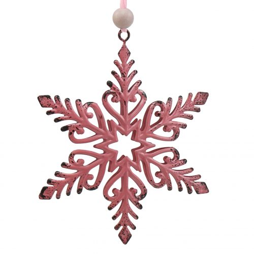 Prodotto Fiocchi di neve in metallo rosa mix 10,5 cm 6 pezzi