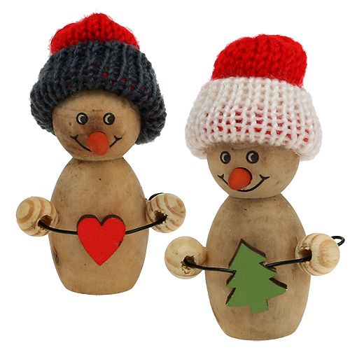 Floristik24 Figura di pupazzo di neve in legno 8 cm - 9 cm 6 pezzi