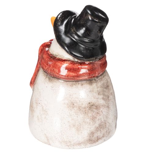 Statuetta di pupazzo di neve con sciarpa rossa, decorazione natalizia, 10 cm | Floristik24.it