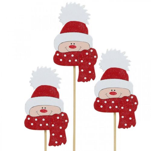 Floristik24 Spina fiore bambino invernale, viso con cappello e sciarpa, decorazione dell&#39;Avvento 8×4,3 cm 18 pezzi