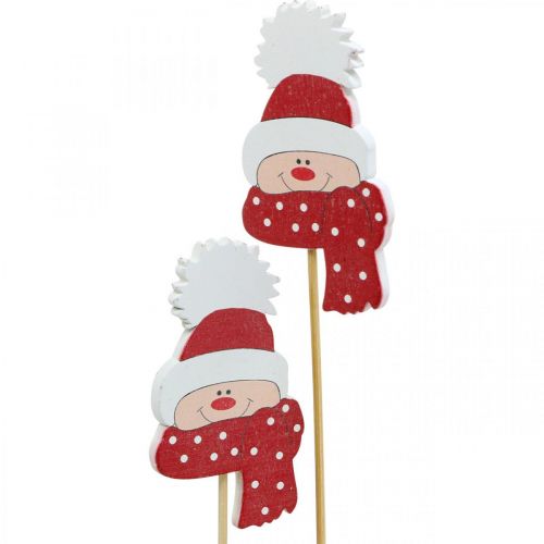Floristik24 Spina fiore bambino invernale, viso con cappello e sciarpa, decorazione dell&#39;Avvento 8×4,3 cm 18 pezzi