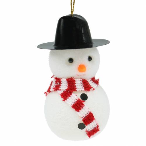 Floristik24 Decorazione albero di Natale pupazzo di neve con cappello da appendere H8cm 12pz