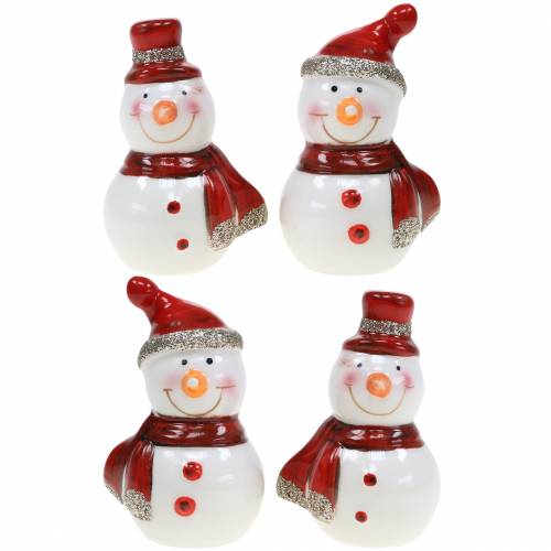 Floristik24 Figura di decorazione natalizia pupazzo di neve 7,5 cm 4 pezzi