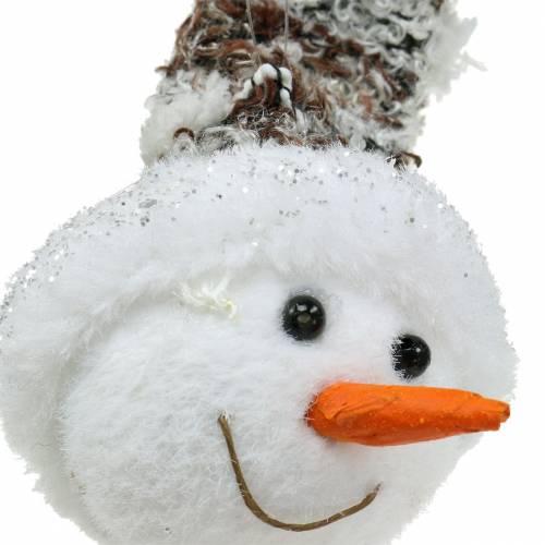 Floristik24 Decorazione da sospendere Testa di pupazzo di neve 9 cm x 6 cm 6 pezzi