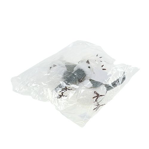Floristik24 Uccello delle nevi con cappuccio 18 cm bianco, grigio 3 pezzi