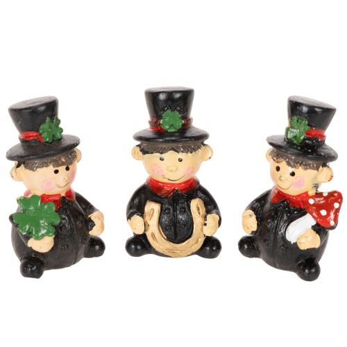 Statuetta portafortuna spazzacamino da appendere, 5 cm, 6 pezzi