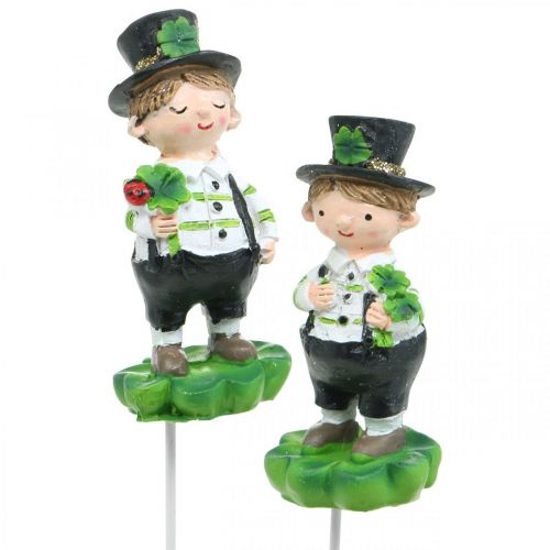 Prodotto Spazzacamino con trifoglio, spina per Capodanno, portafortuna, San Patrizio L27cm 4 pezzi