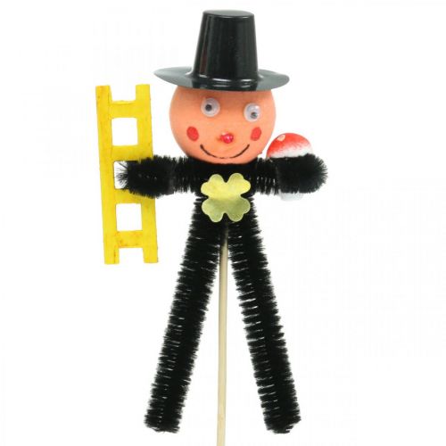 Spazzacamino ciniglia su stecco Decorazione capodanno 13cm 18pz