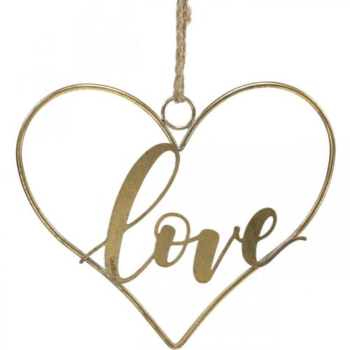 Prodotto Scritta Love cuore deco metallo oro da appendere 27cm