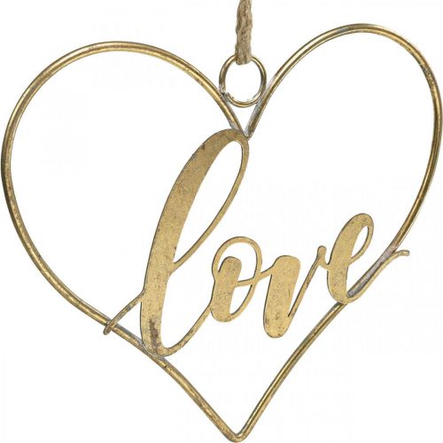 Prodotto Scritta Love cuore deco metallo oro da appendere 27cm