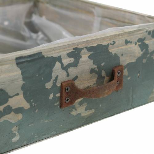 Floristik24 Cassetto per piantare legno blu antico 24 × 22 cm