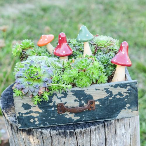 Floristik24 Cassetto per piantare legno blu antico 24 × 22 cm