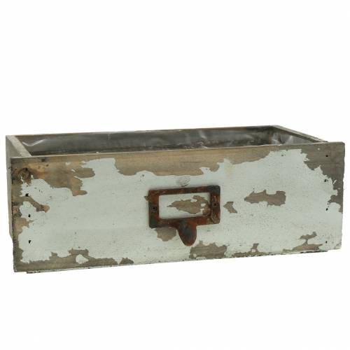 Floristik24 Fioriera cassetto in legno grigio antico 27cm x 13cm