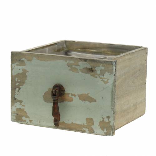 Floristik24 Cassetto fioriera in legno grigio antico 16 cm x 14 cm