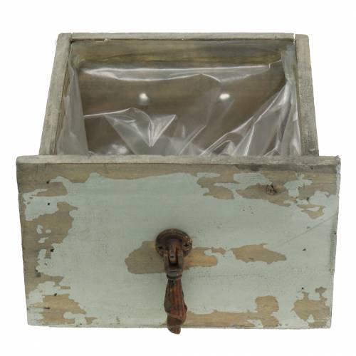 Floristik24 Cassetto fioriera in legno grigio antico 16 cm x 14 cm