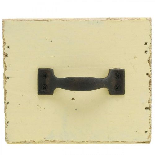 Prodotto Cassetto decorativo shabby per piantare legno giallo 12,5×12,5×10 cm