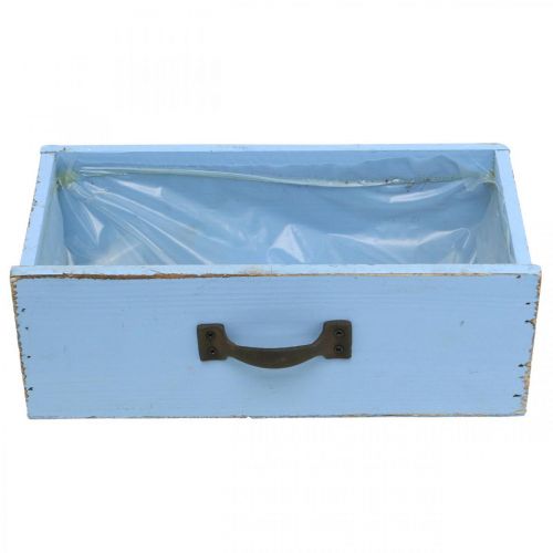 Prodotto Cassettiera per piante in legno azzurro cassetta per piante shabby chic 25×13×8 cm
