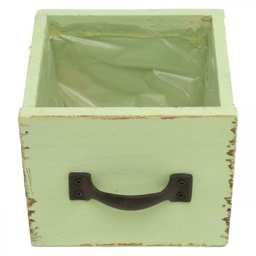 Prodotto Cassetto fioriera verde chiaro shabby chic 12,5×12,5×10cm