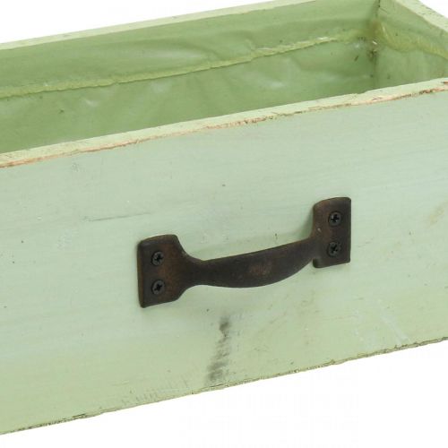 Floristik24 Cassettiera per piante in legno verde chiaro cassetta per piante vintage 25×13×8 cm