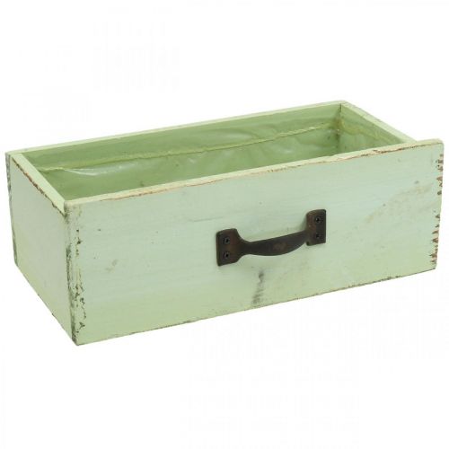 Floristik24 Cassettiera per piante in legno verde chiaro cassetta per piante vintage 25×13×8 cm