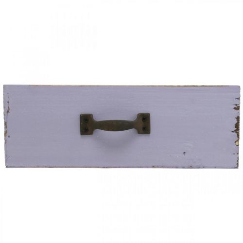 Prodotto Fioriera Decorativa Cassetto Shabby Chic Legno Viola 25×13×8cm