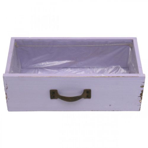 Prodotto Fioriera Decorativa Cassetto Shabby Chic Legno Viola 25×13×8cm