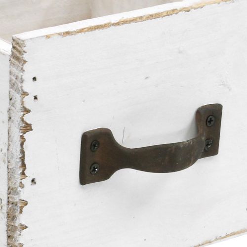 Floristik24 Cassetto per piante in legno bianco decoro shabby chic 12,5×12,5×10cm