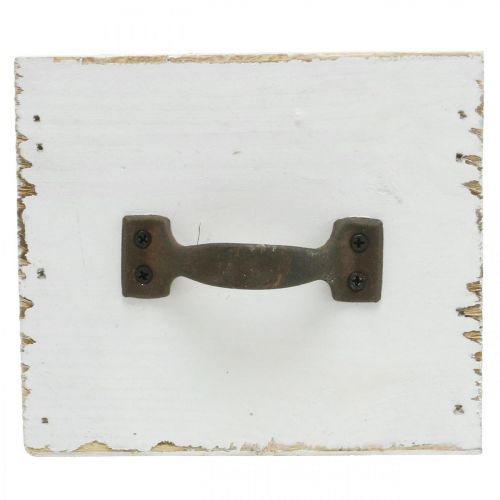 Floristik24 Cassetto per piante in legno bianco decoro shabby chic 12,5×12,5×10cm