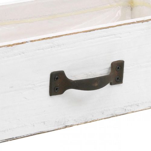 Floristik24 Cassettiera decorativa bianca per piante in legno effetto vintage 25×13×8cm