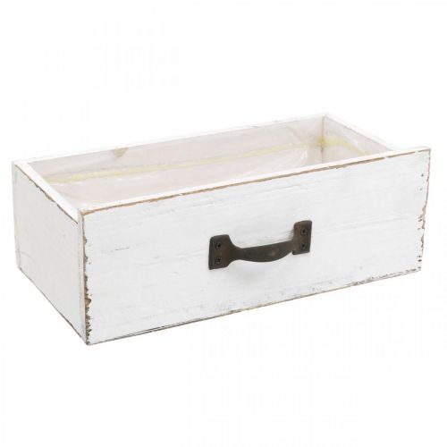 Floristik24 Cassettiera decorativa bianca per piante in legno effetto vintage 25×13×8cm