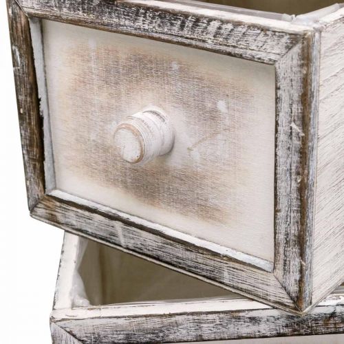 Floristik24 Fioriera cassetto in legno effetto antico crema 24/20/16/12 cm set di 4