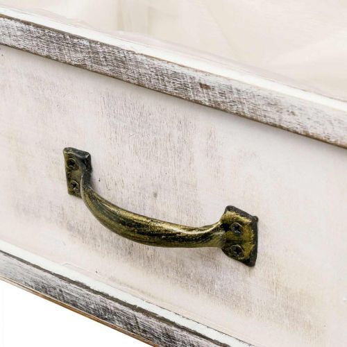 Floristik24 Fioriera cassetto in legno crema vintage 40/35/30/25 cm set di 4