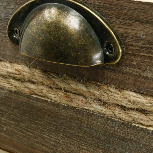 Floristik24 Cassetta per piante fioriera con cassetto in legno 26/20/14 cm set di 3