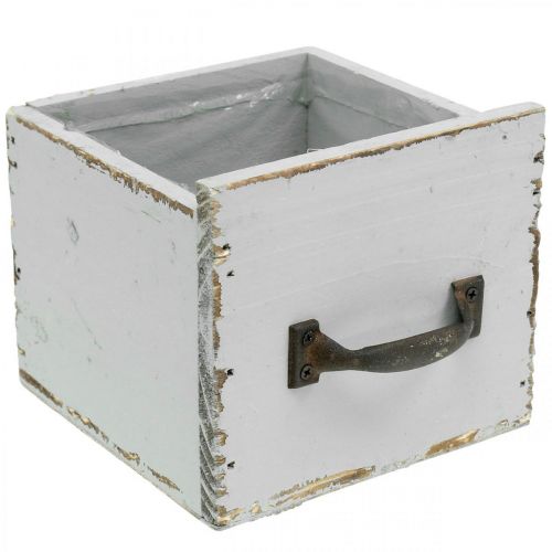 Cassetto piante shabby chic cassetto legno grigio 12,5×12,5×11 cm