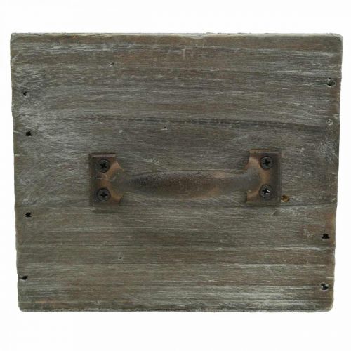 Floristik24 Cassetto per piante shabby chic decoro legno naturale 12,5×12,5×11 cm