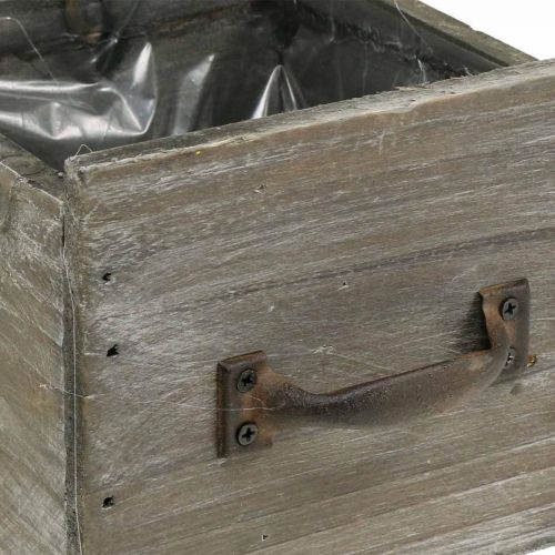 Floristik24 Cassetto per piante shabby chic decoro legno naturale 12,5×12,5×11 cm