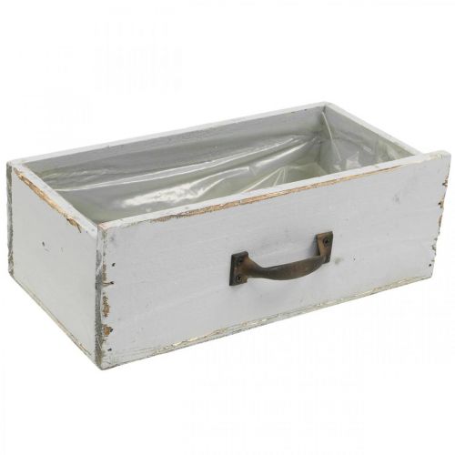 Floristik24 Fioriera Cassetto Legno Shabby Chic Grigio 25x13x9cm