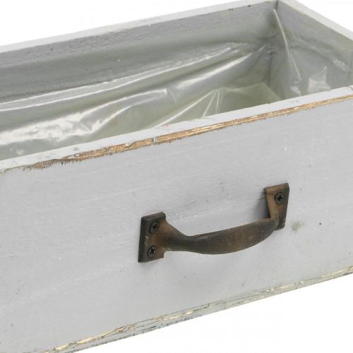 Floristik24 Fioriera Cassetto Legno Shabby Chic Grigio 25x13x9cm