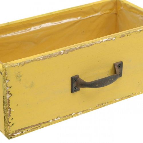 Floristik24 Cassettiera portavasi in legno Shabby Chic Yellow 25x13x9cm
