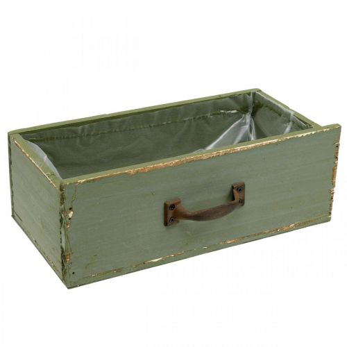 Floristik24 Fioriera decorativa cassetto legno shabby chic verde 25x13x9cm
