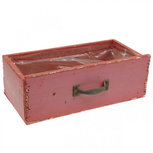 Floristik24 Fioriera Cassetto Legno Shabby Chic Rosso 25x13x9cm