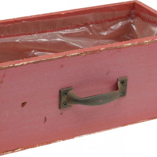 Floristik24 Fioriera Cassetto Legno Shabby Chic Rosso 25x13x9cm