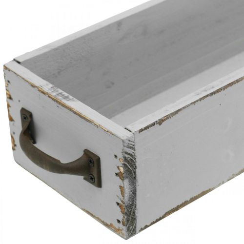 Floristik24 Vassoio decorativo cassetto piante in legno Shabby Chic Grigio 65×11×7 cm