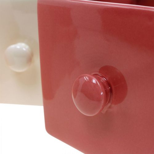 Floristik24 Cassetto per piantare, decorazione in ceramica, cassetto decorativo, fioriera 3 pezzi