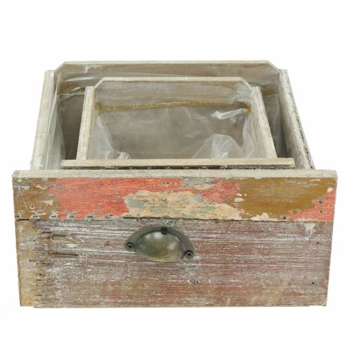 Floristik24 Cassettiera in legno anticato per piantare 20cm / 15cm
