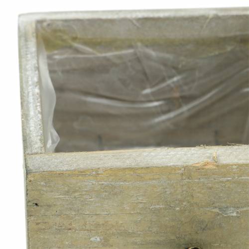 Floristik24 Cassetto in legno per fioriera antico per piantare 15/12 / 9cm 3 pezzi