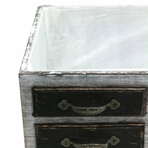 Floristik24 Cassettiera legno metallo bianco 40/36/32cm 3 pz