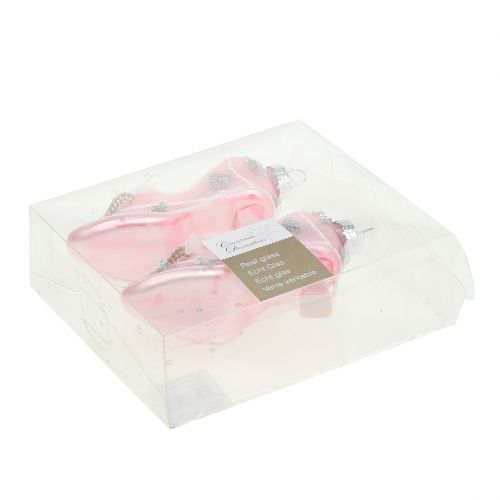 Floristik24 Pompe decorative per l'albero di Natale rosa 10 cm 2 pezzi